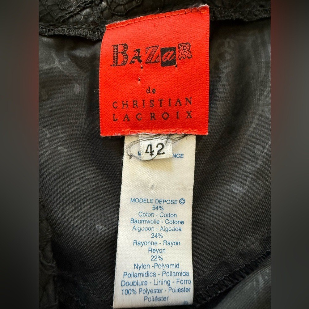 BAZAR DE CHRISTIAN LACROIX Lace Pants Black Vintage Whimsigoth Maximalist 42