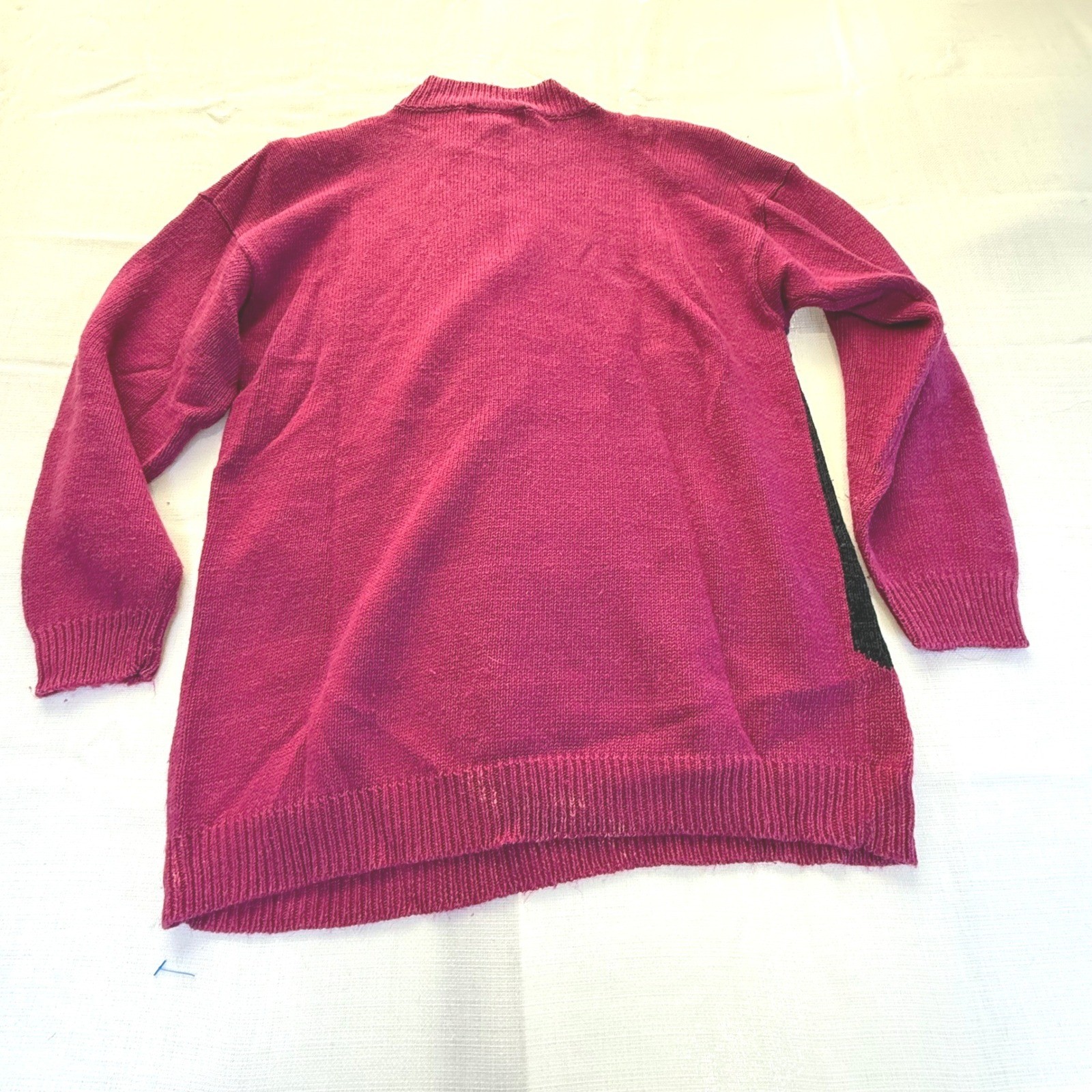 Vintage 80s Colorblock Sweater 18W Plus Size Ramie Knit Bold Chevron