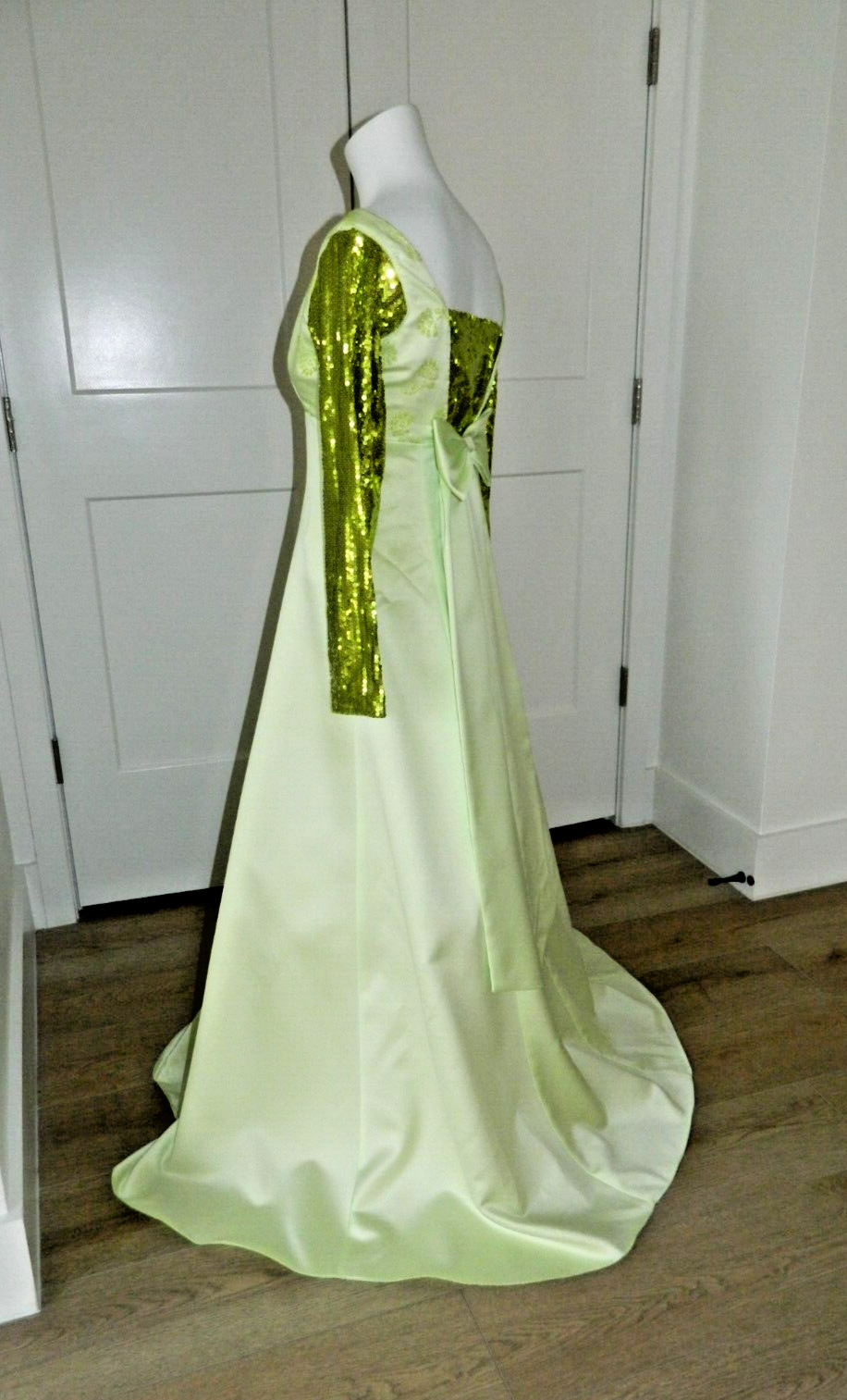 Vtg. Zum Zum Lime Green Sequin Special Occasion Prom Dress sz 5/6