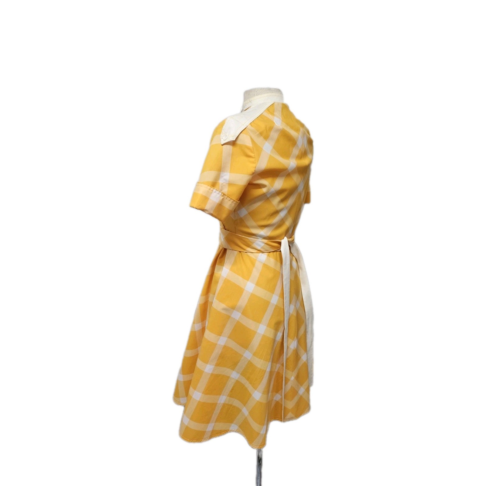 Vintage 1950’s Yellow Gingham Adorable Cotton Tea Dress By Montaldos Size 4