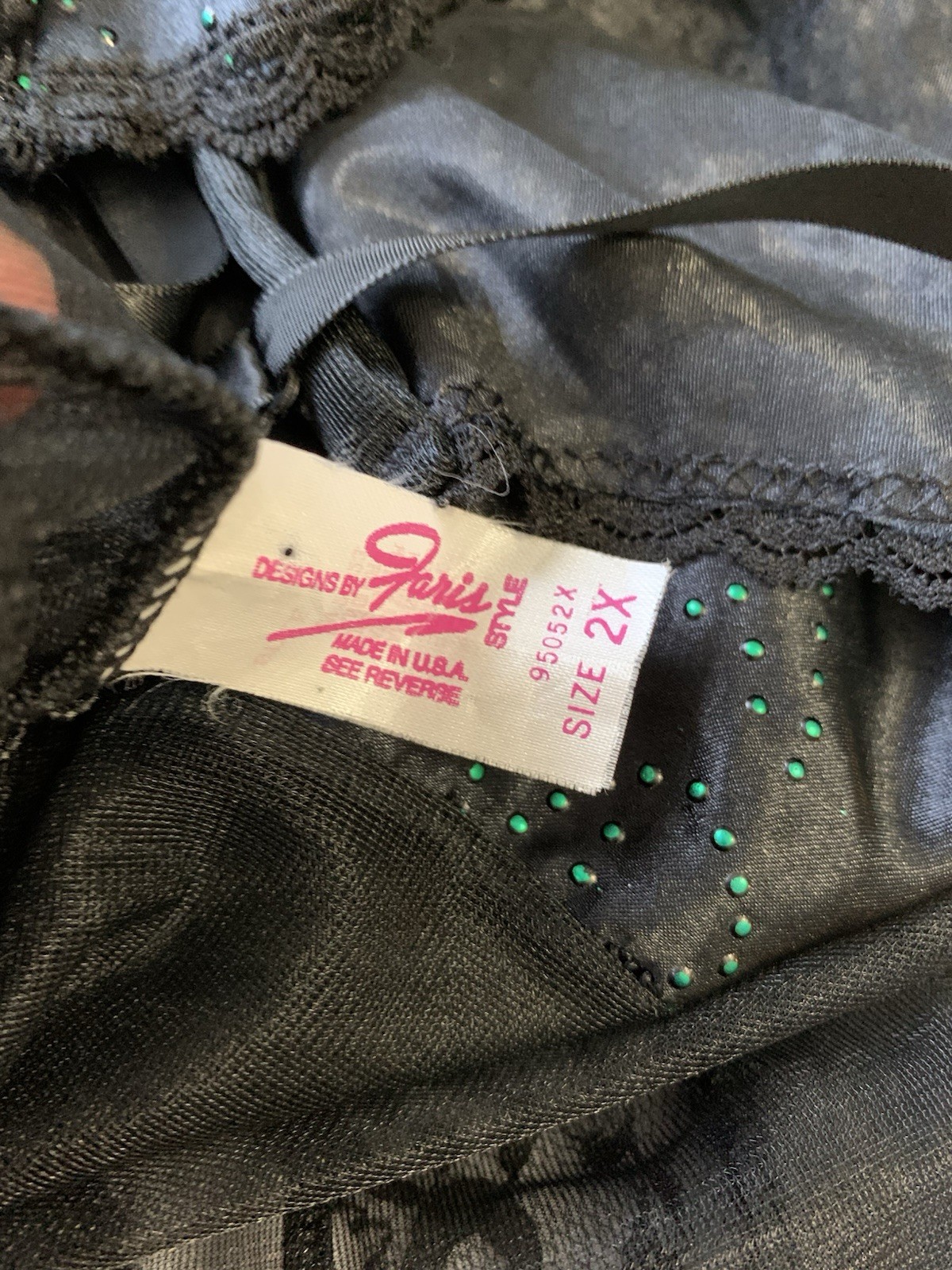Vtg Satin & Chiffon Teddy Faris Style Nylon Lingerie 1X Plus sz Underwire