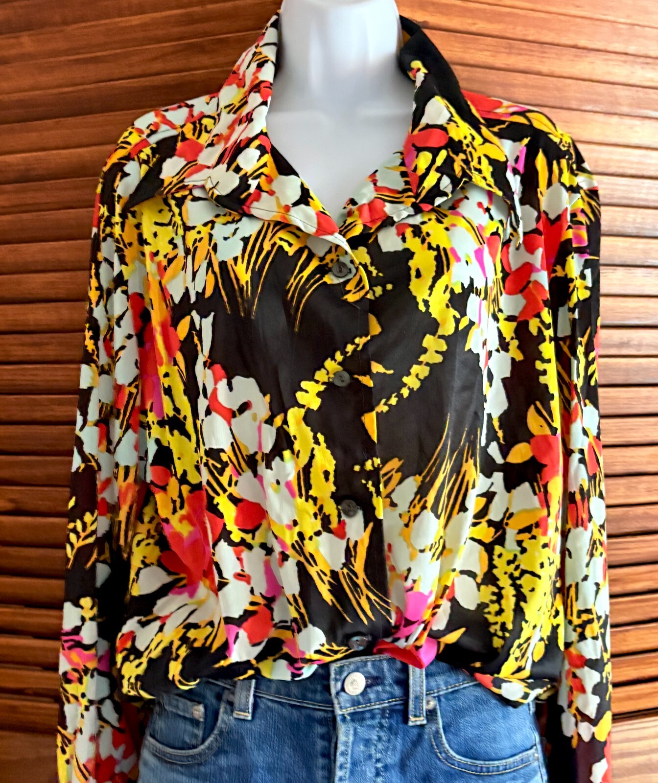 Vintage Shamis Floral Button Down 1970&rsquo;s M/L