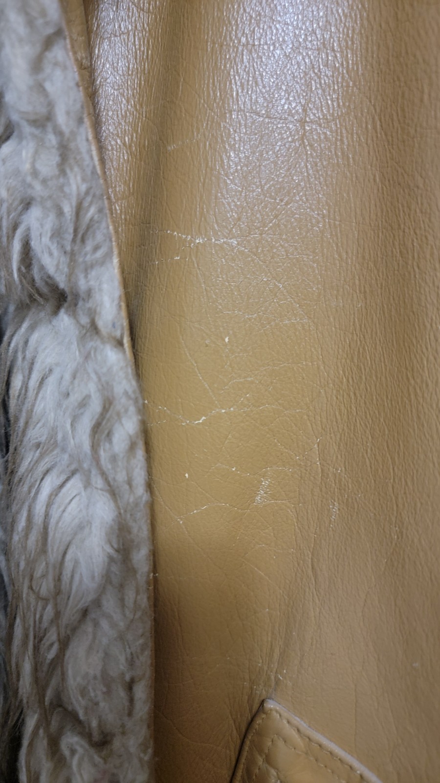 1970s Leather Coat Fur Lined Jacket Women&rsquo;s M? Vintage England Tan