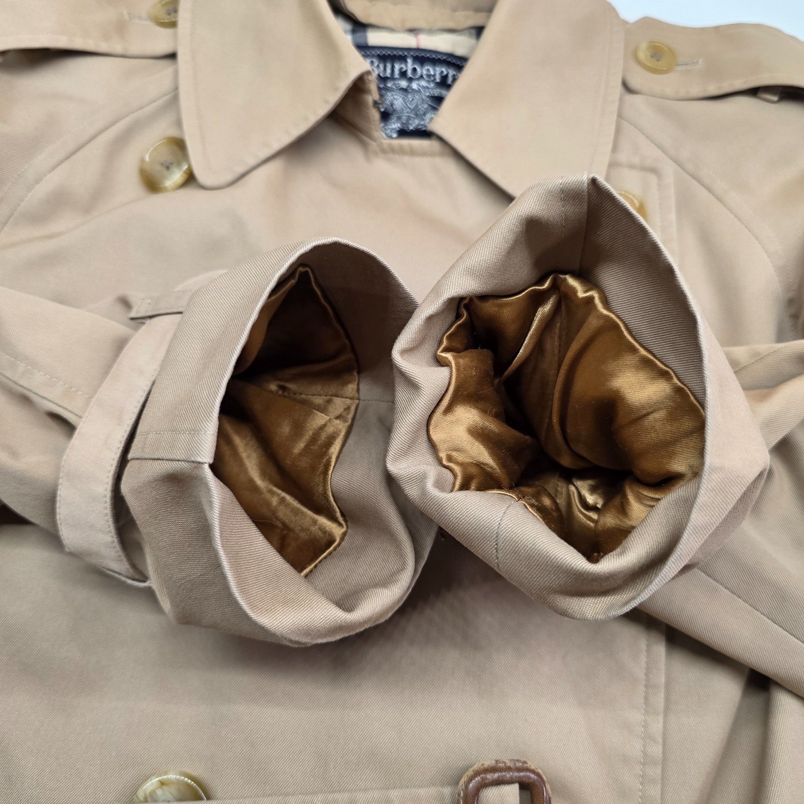 VTG Burberrys Trench Coat Made in England Adult 18X43 Distress READ Burberry