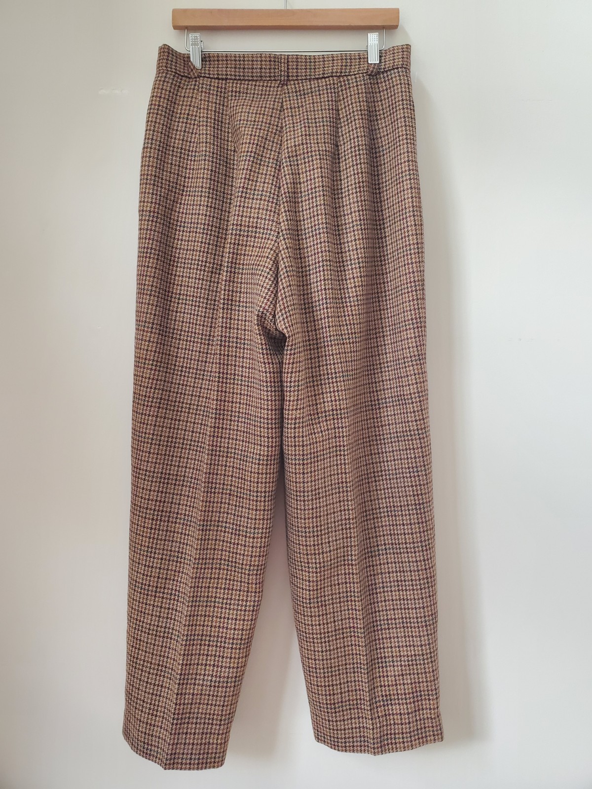 VINTAGE Breeches Brown Houndstooth Equestrian Alpaca Wool Pants Made In USA Size