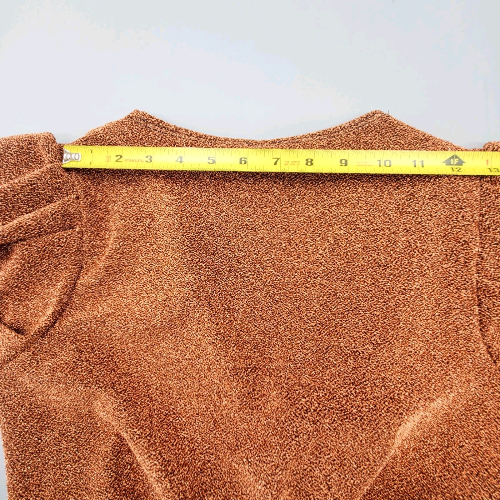 Vintage 80s Party Disco Dress Bronze Gold Lurex Sparkle Mini Bodycon Retro Sz M
