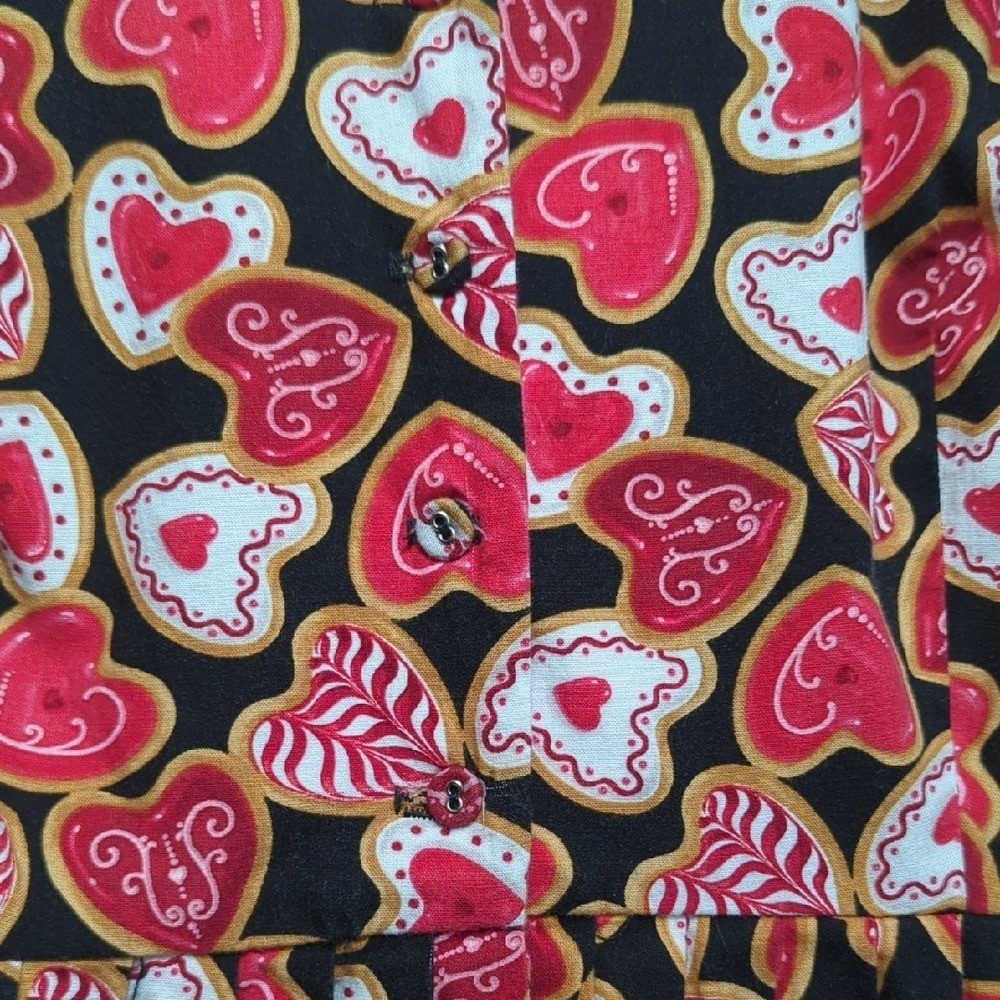 Vtg Style Fervour Modcloth Heart Cookie Dress Valentine&rsquo;s Day Retro Pinup Med Lg