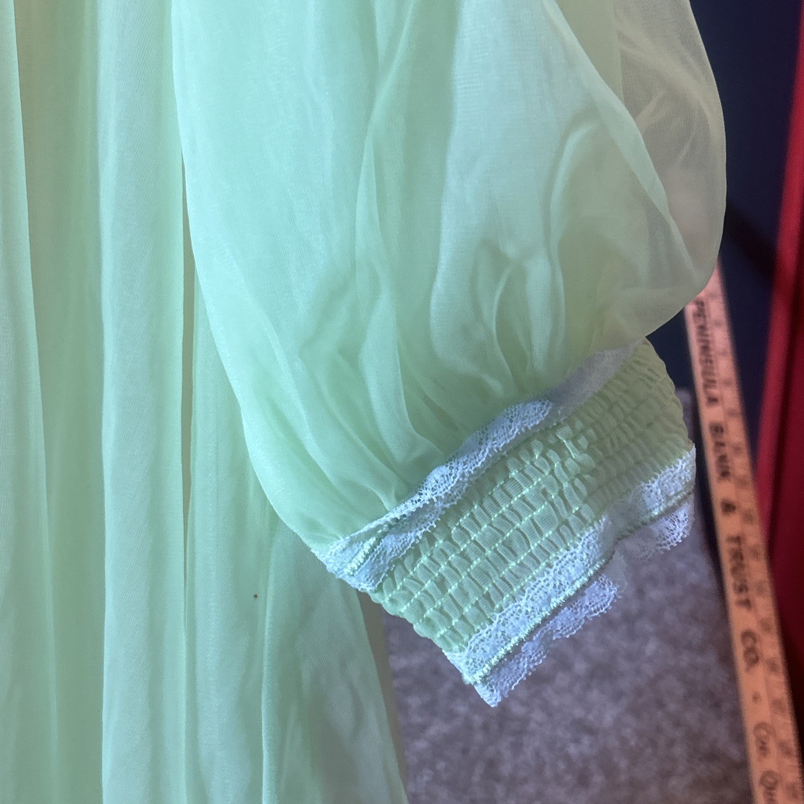 VTG Vassarette Munsingwear Yellow / Mint Sheer See Thru Sz MED