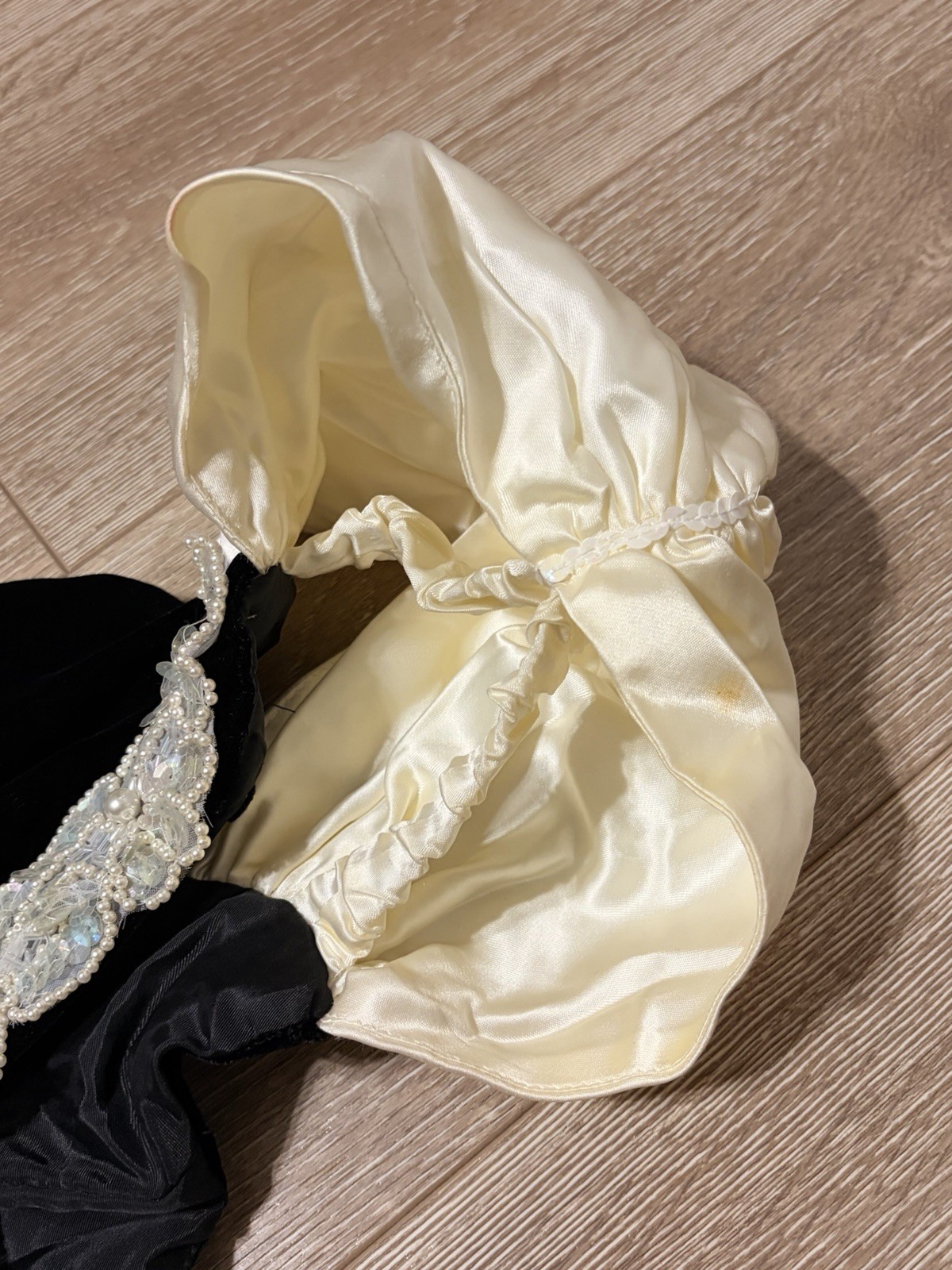VTG 1980s Style Cocktail Prom Dress Zum Zum Black Velvet Puff Sleeves Sz XS/0-2