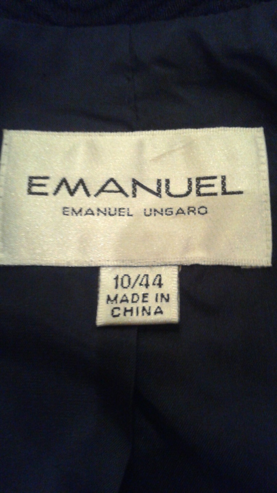 Emanuel Ungaro Vintage Black Suit Mandarin Collar / Pencil Skirt Size 10 ($775)