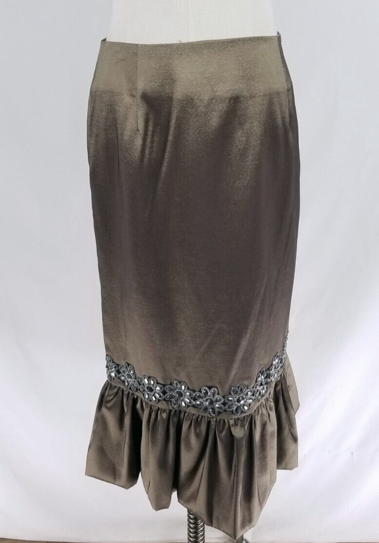 NWT Vtg Rossi Roma Italy Women Size S Silk Blend Skirt Long Sleeve Jacket Bronze