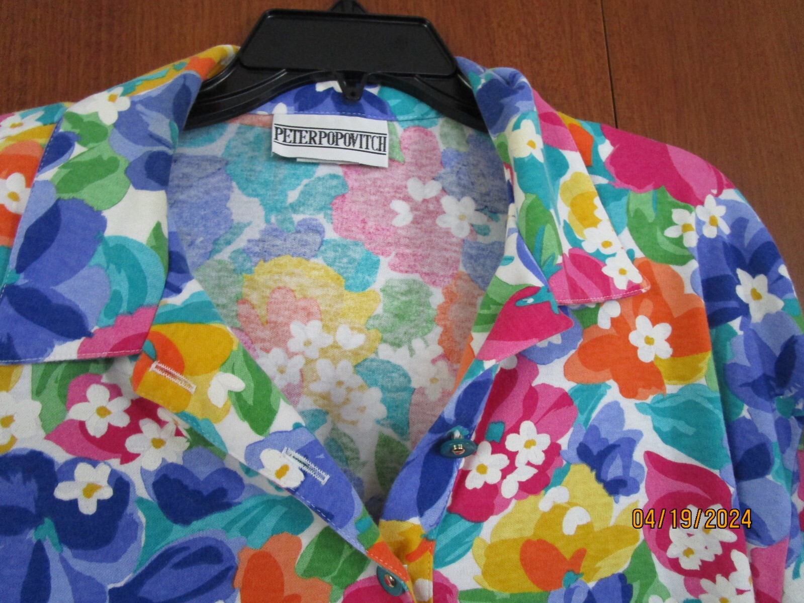 Peter Popovitch Vintage Jacket & Blouse Cotton & Poly Blouse Bust 50 Length 25