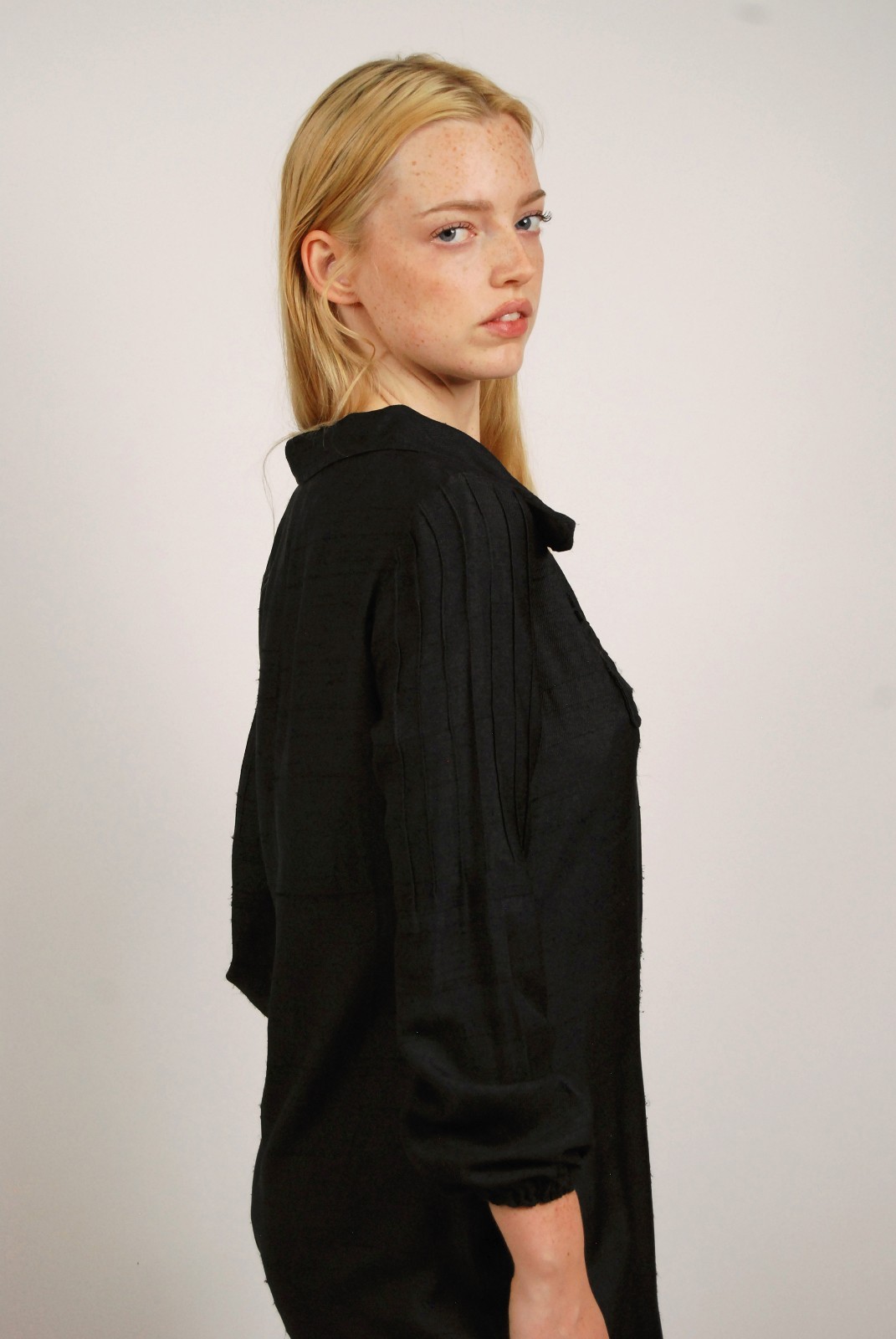 70s Button Up Dress (M) medium black vintage whimsygoth witchy peasant prairie