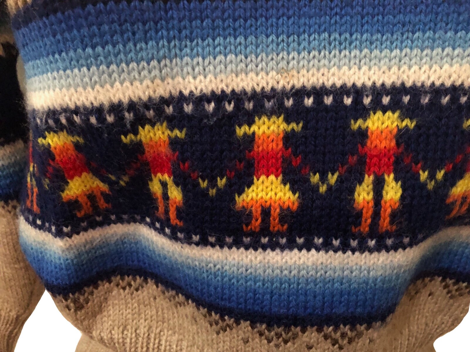 Vintage Classic Peruvian 100% Wool V-neck Llama Sweater XS /Tween /Unisex