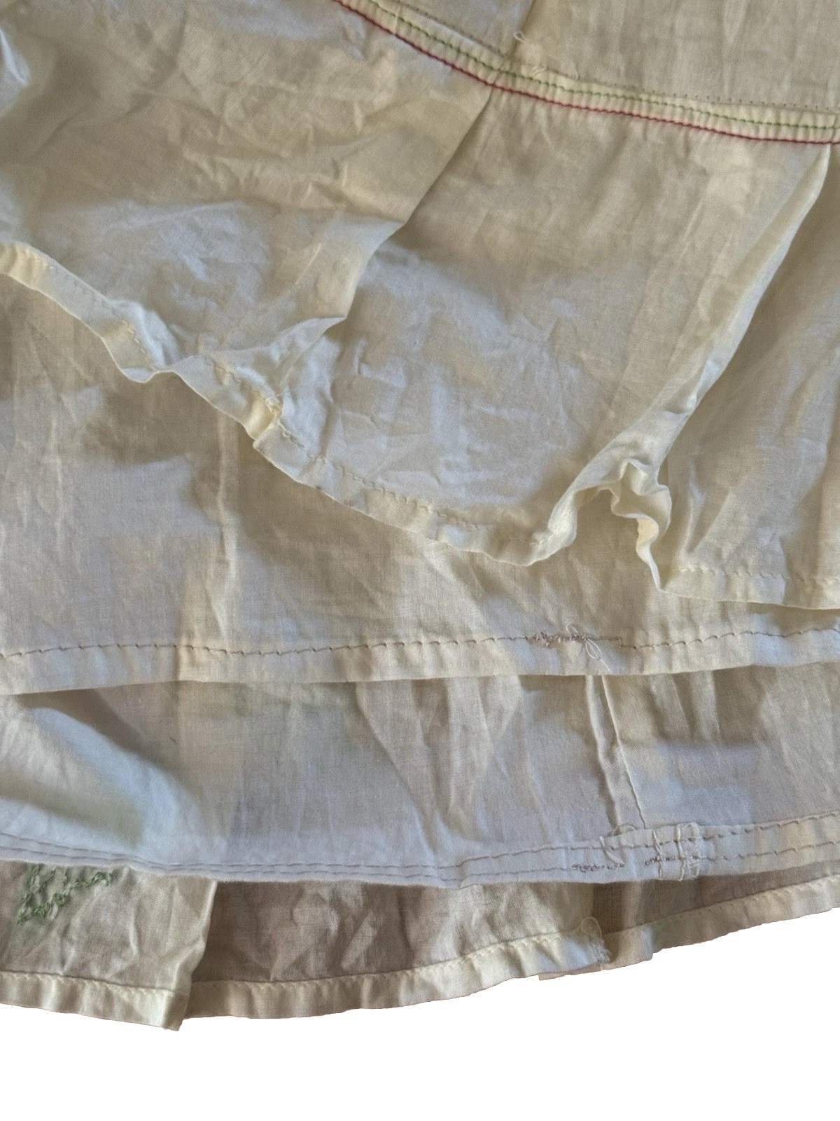 Vintage Mini Strap Wet Seal Lined Pure Cotton Flower Patched Summer Dress Junior