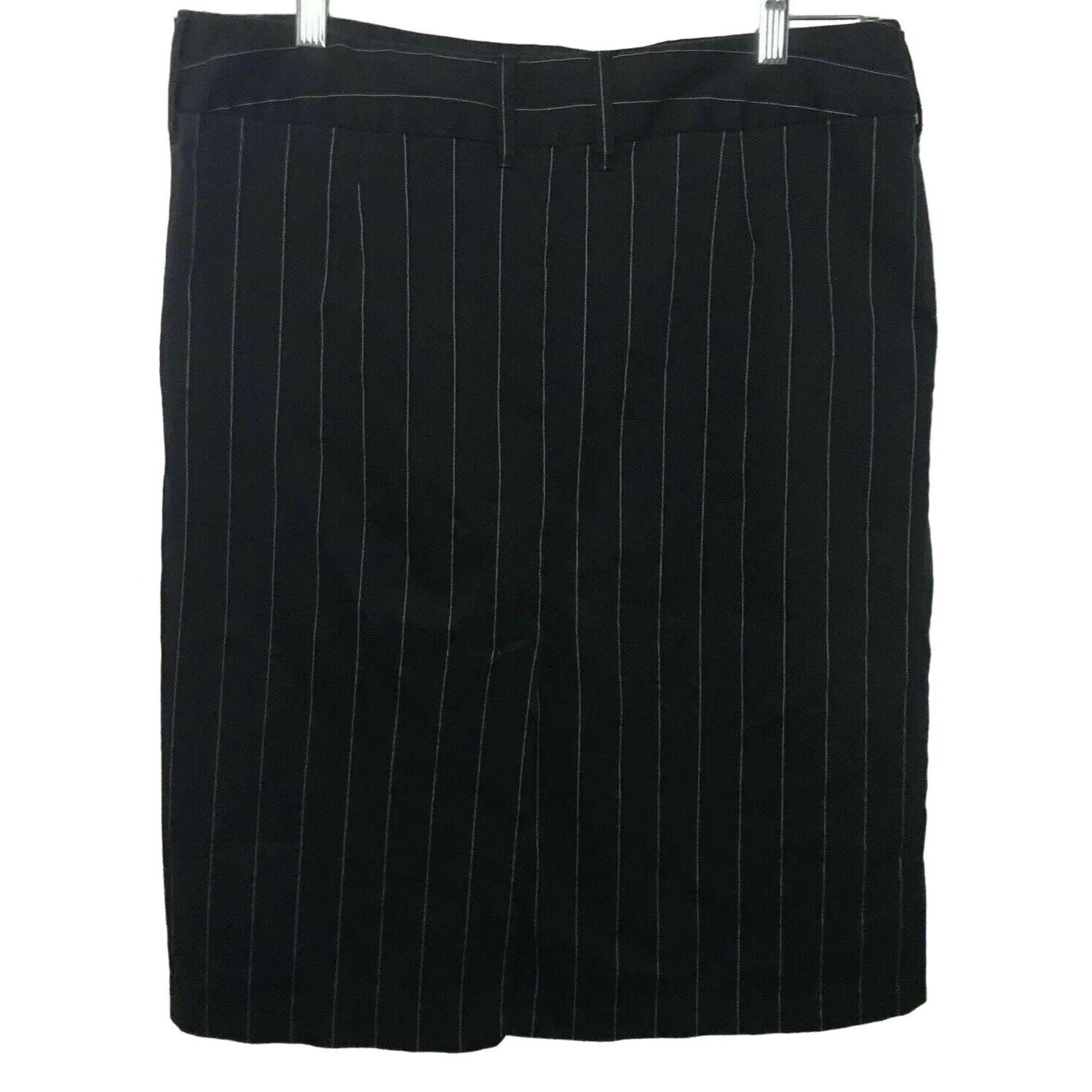 Vintage United Colors of Benetton Pin Striped Pencil Skirt Navy Blue 34&Prime; Waist