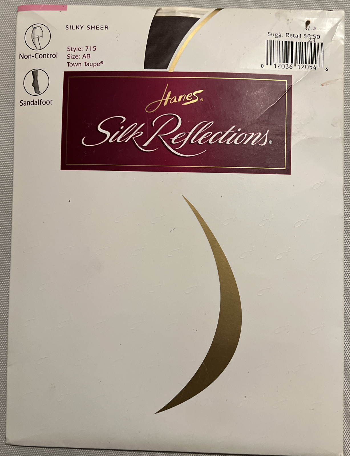 Hanes Silk Reflections Vtg Pantyhose Sheer Collection 2000 Sandalfoot 715 AB