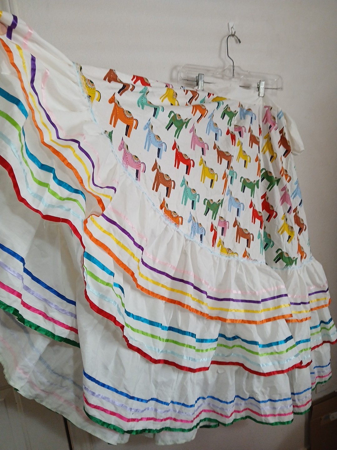 Mexican Unique Jalisco Dance Folklorico Horses Pony Double Circle Skirt Artisan