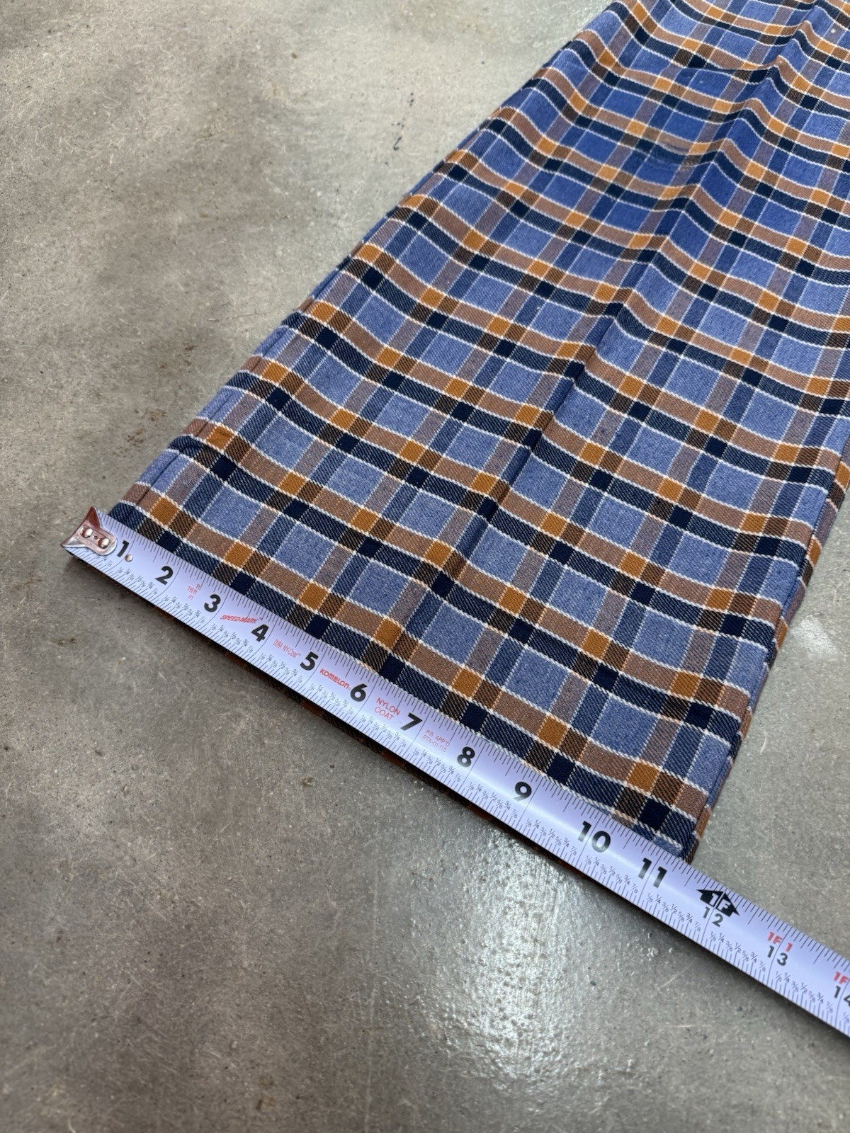 Vintage 60s 70s Super Bell Bottoms Plaid Flare Leg Hip Hugger Boho Size 26×33