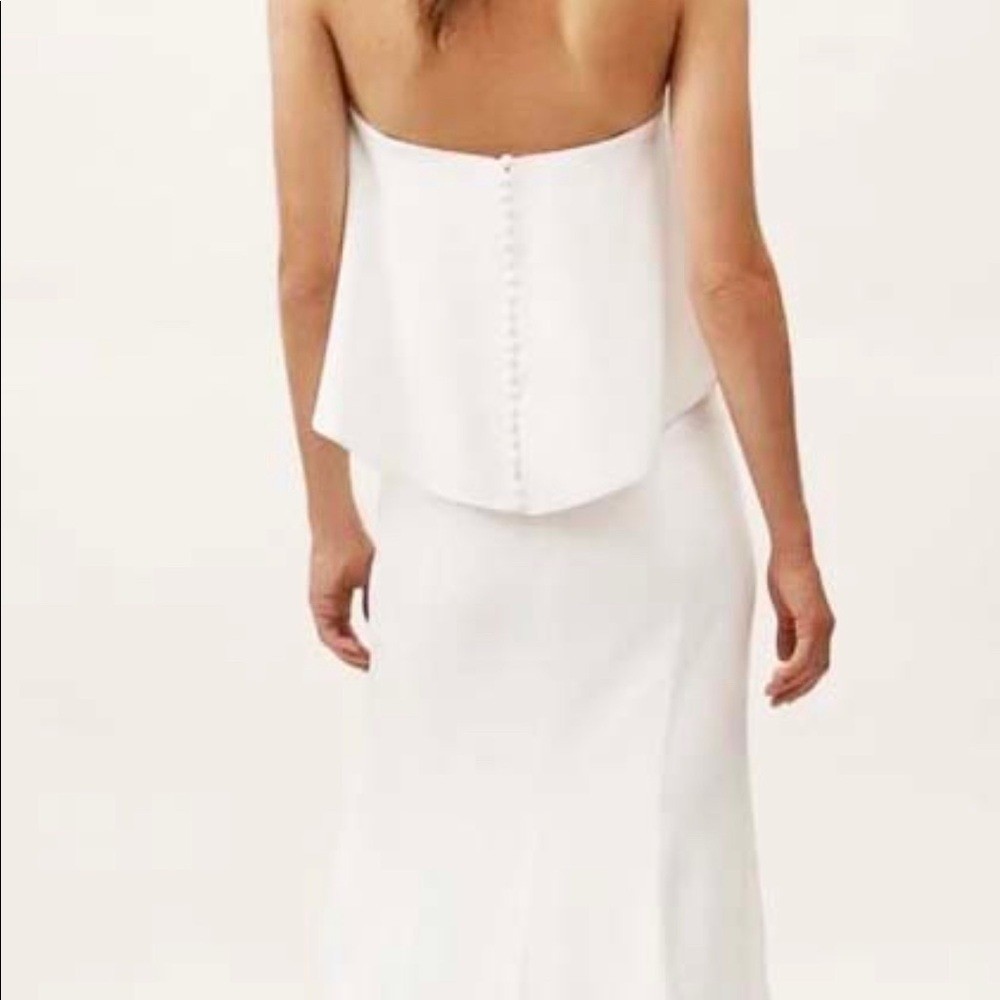 Whispers & Echoes White Strapless Wedding Dress Size 4