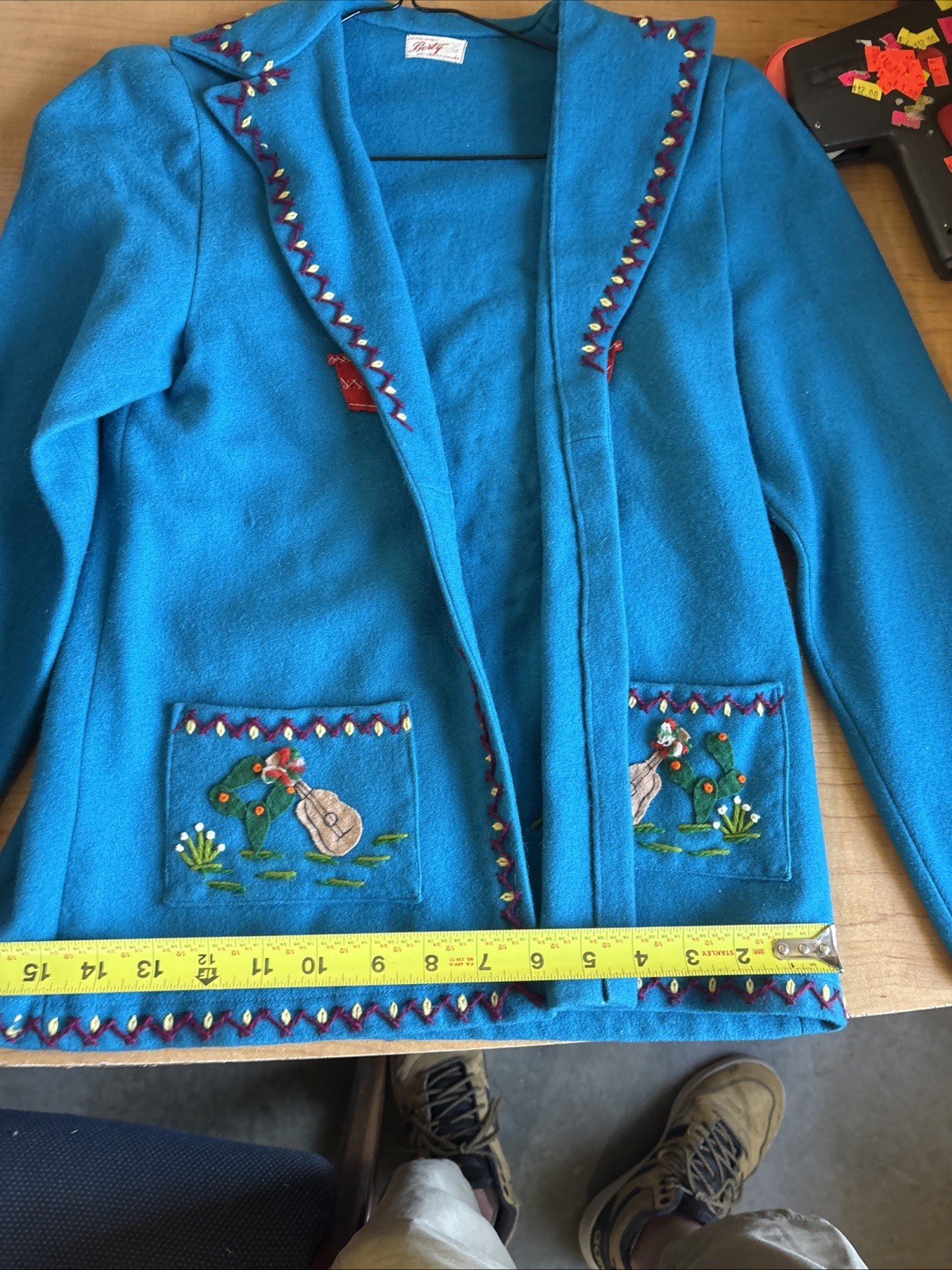 Vintage Berty 1940s-50s Embroidered Mexican Souvenir Jacket Beautiful Colors 12