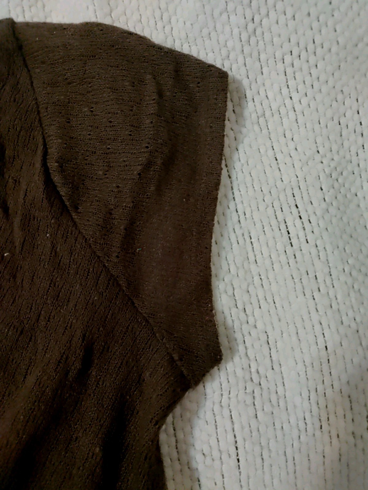 Vintage Charlotte Russe Top Lightweight Sweater V Neck Brown Small Cap Sleeve