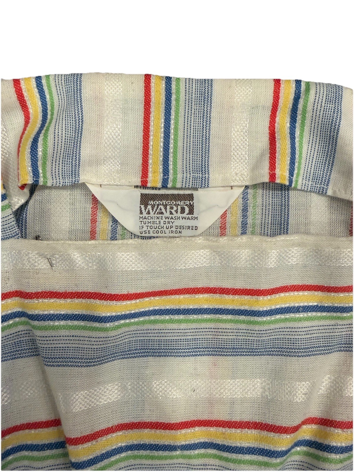 Vintage Montgomery Ward Chevron Striped Rainbow Midi Wide Strap Sundress Size M