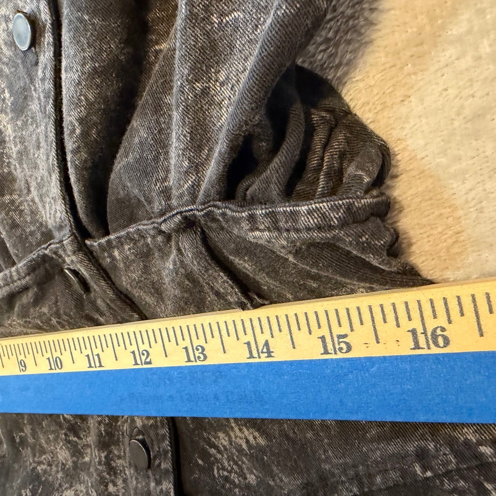 Vintage Grunge Acid Wash Denim Dress Black 80s Button Front Rocker streetwear