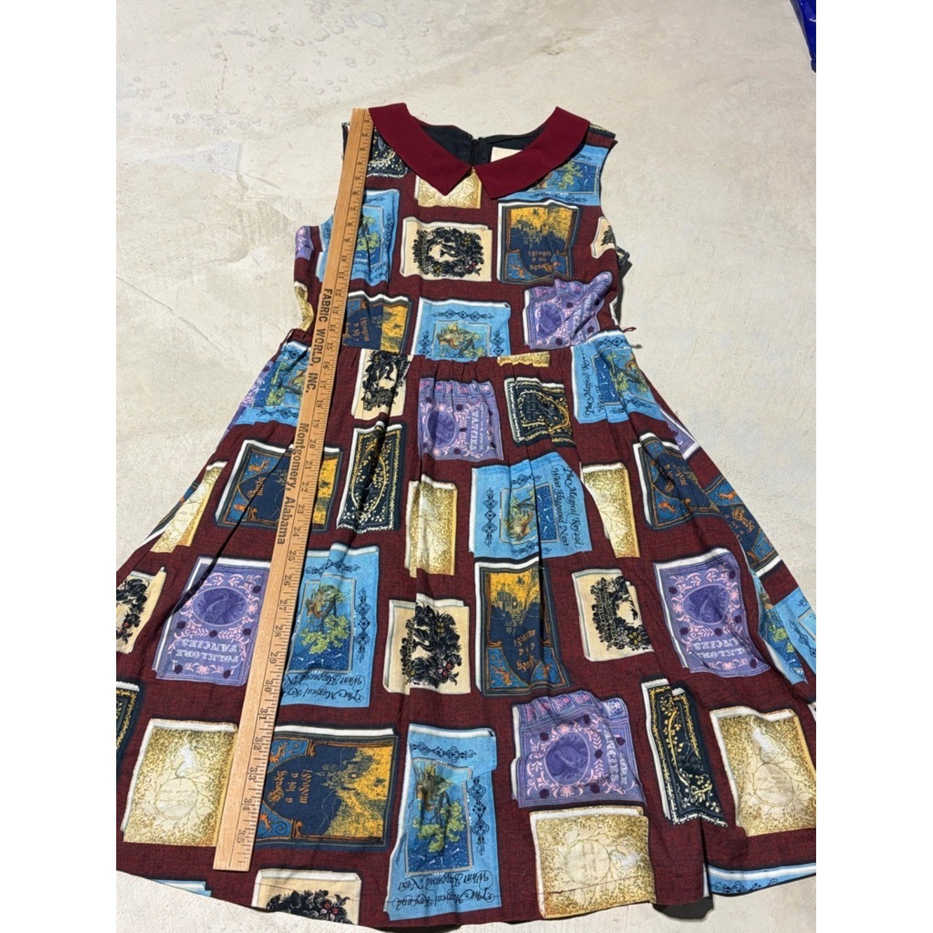 ModCloth Burgundy book Peter Pan Collar Dress library librarian teacher medium