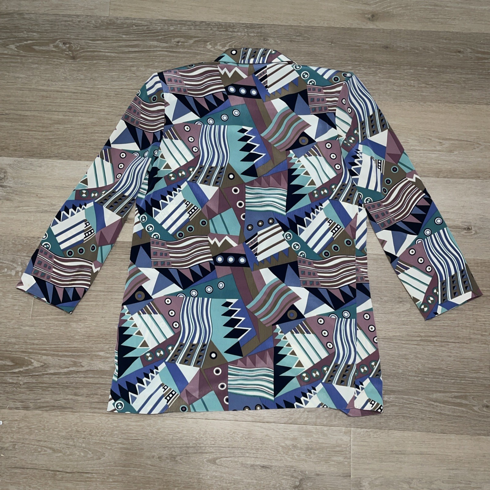 VTG Blazer Maximalist 80s Colorful Abstract Shoulder Pads Art To Wear Print 10