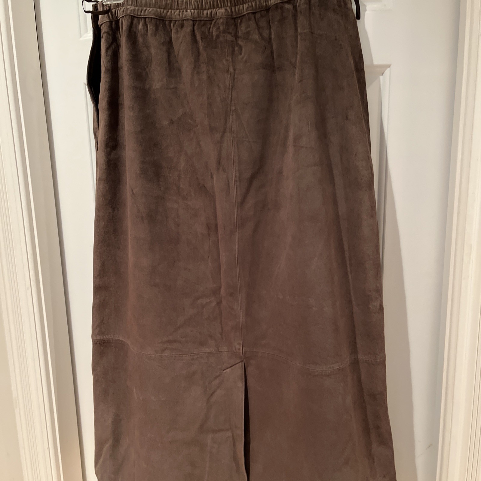 💝💐💕Stan Herman Studio Maxi Skirt Wm-16 Elegant Taupe Suede Lined EUC Read*