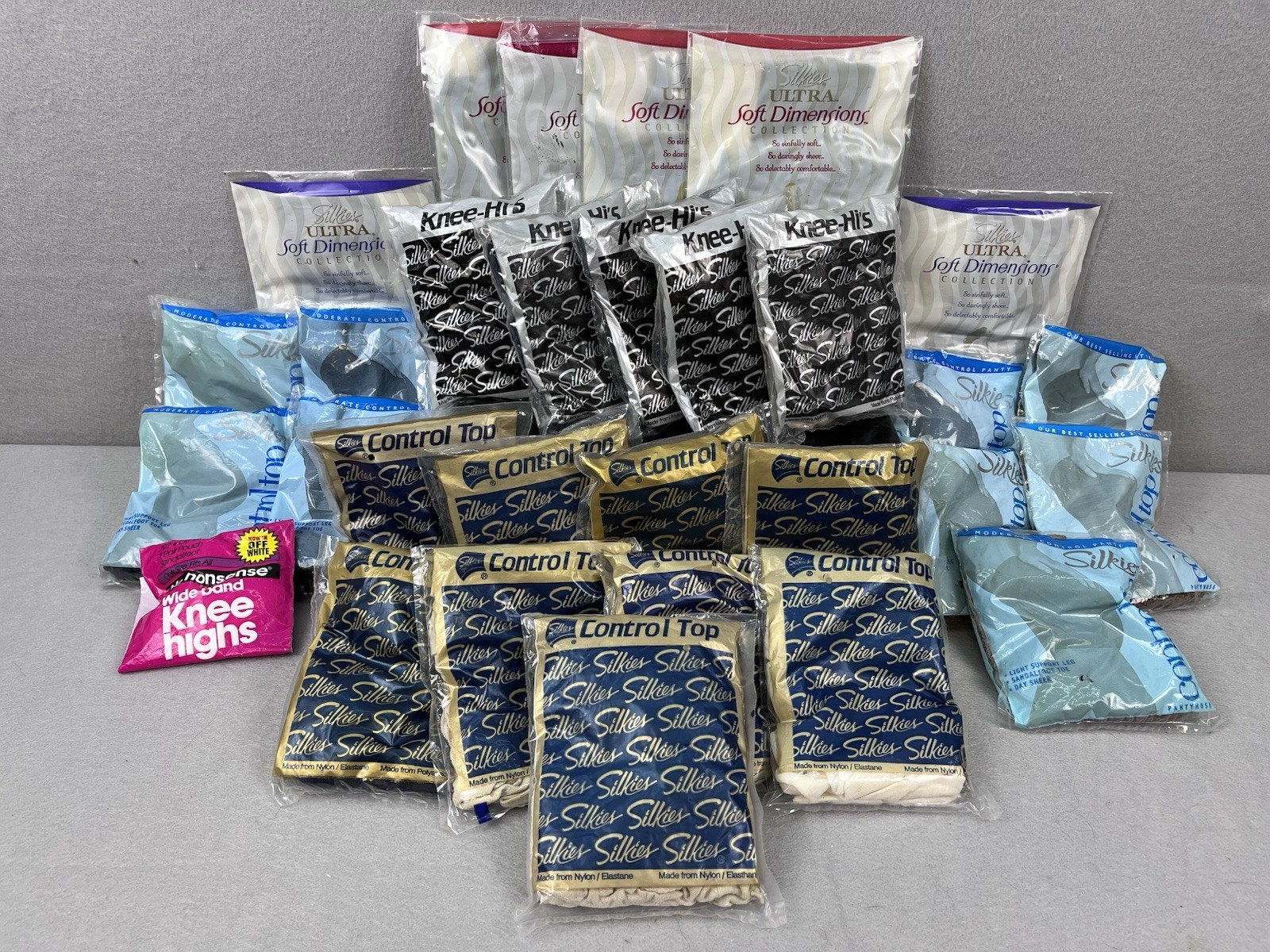 Vintage 90s & Y2K Silkies Pantyhose Lot Of 30 Various Colors All Medium Sealed