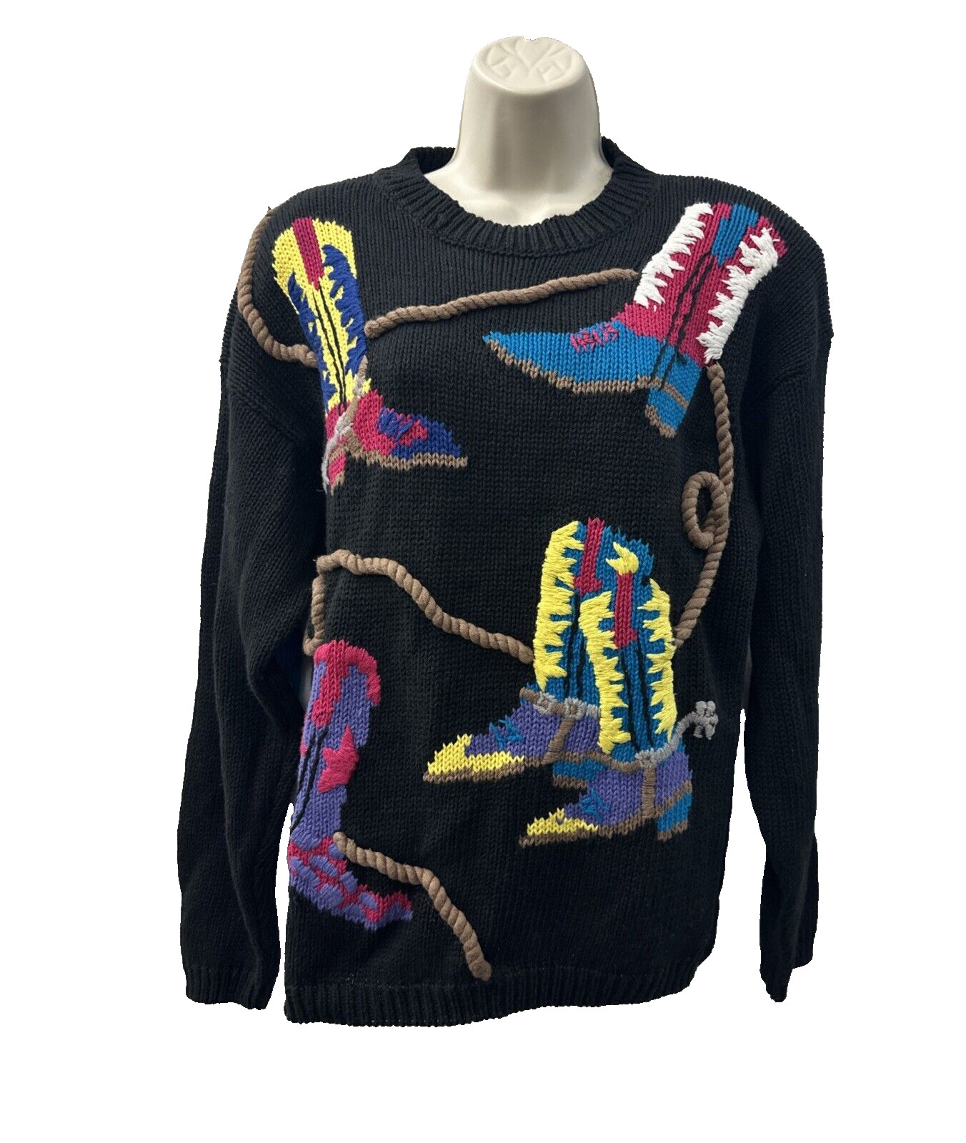 Vintage Kenny Rogers Miller’s Harness West sweater 80s western cowgirl Medium