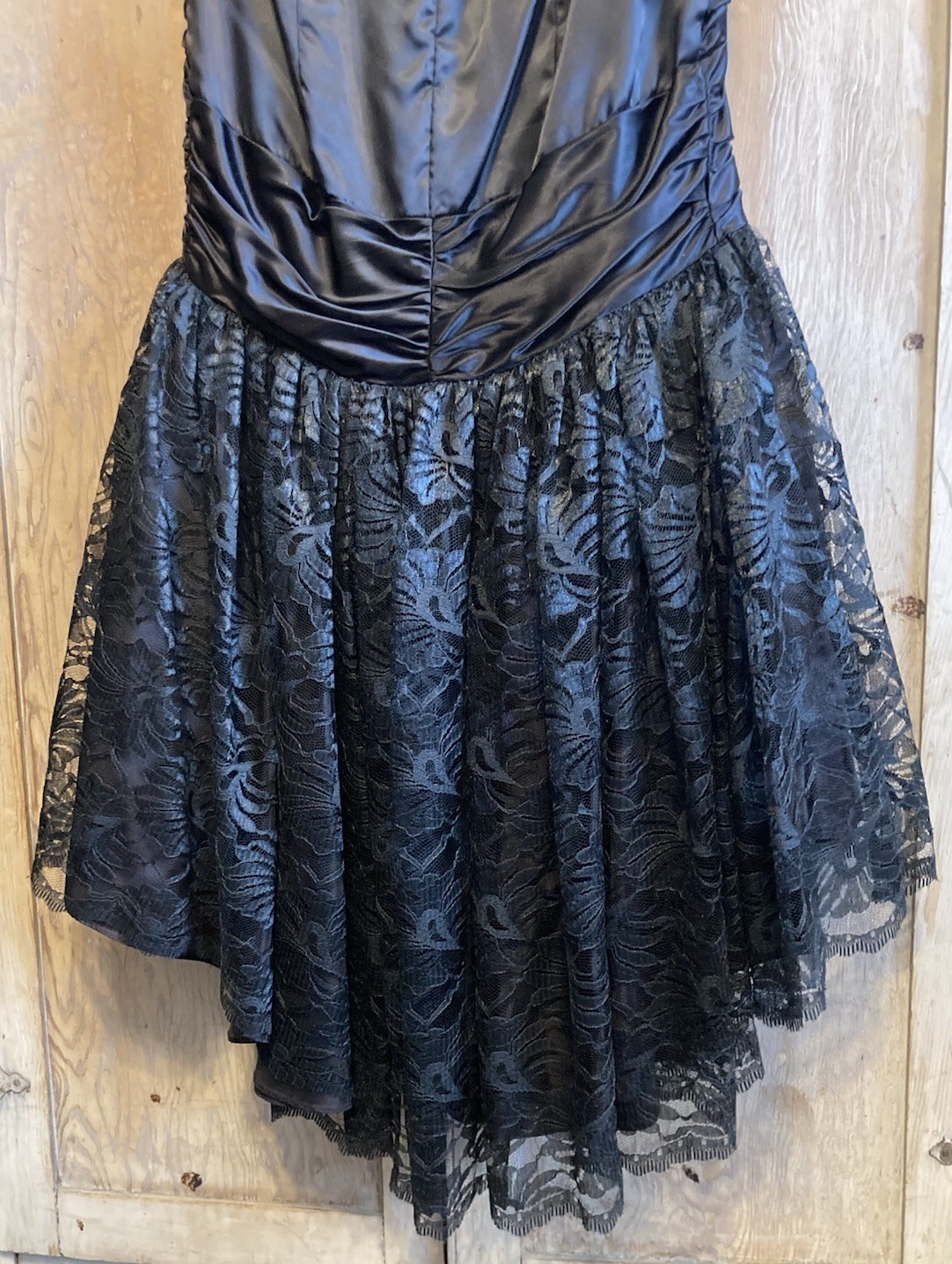 Vtg ZUM ZUM Strapless Dress Mermaid Lace Sequin Beaded Satin Formal Prom – AS IS
