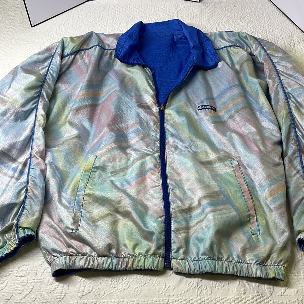VINTAGE Y2K ELLESSE 80s Jacket Bomber windbreaker reversible