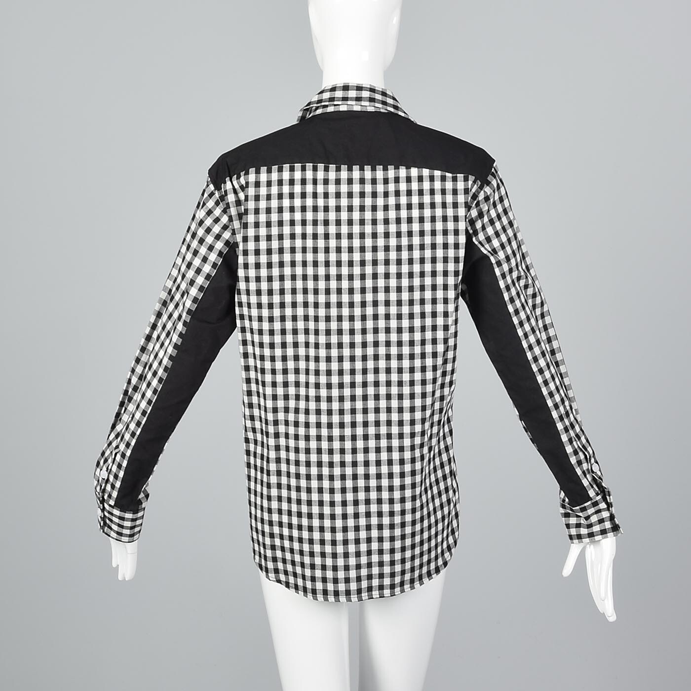 Comme des Garcons Black White Gingham Checker Oxford Shirt Cotton Button Down