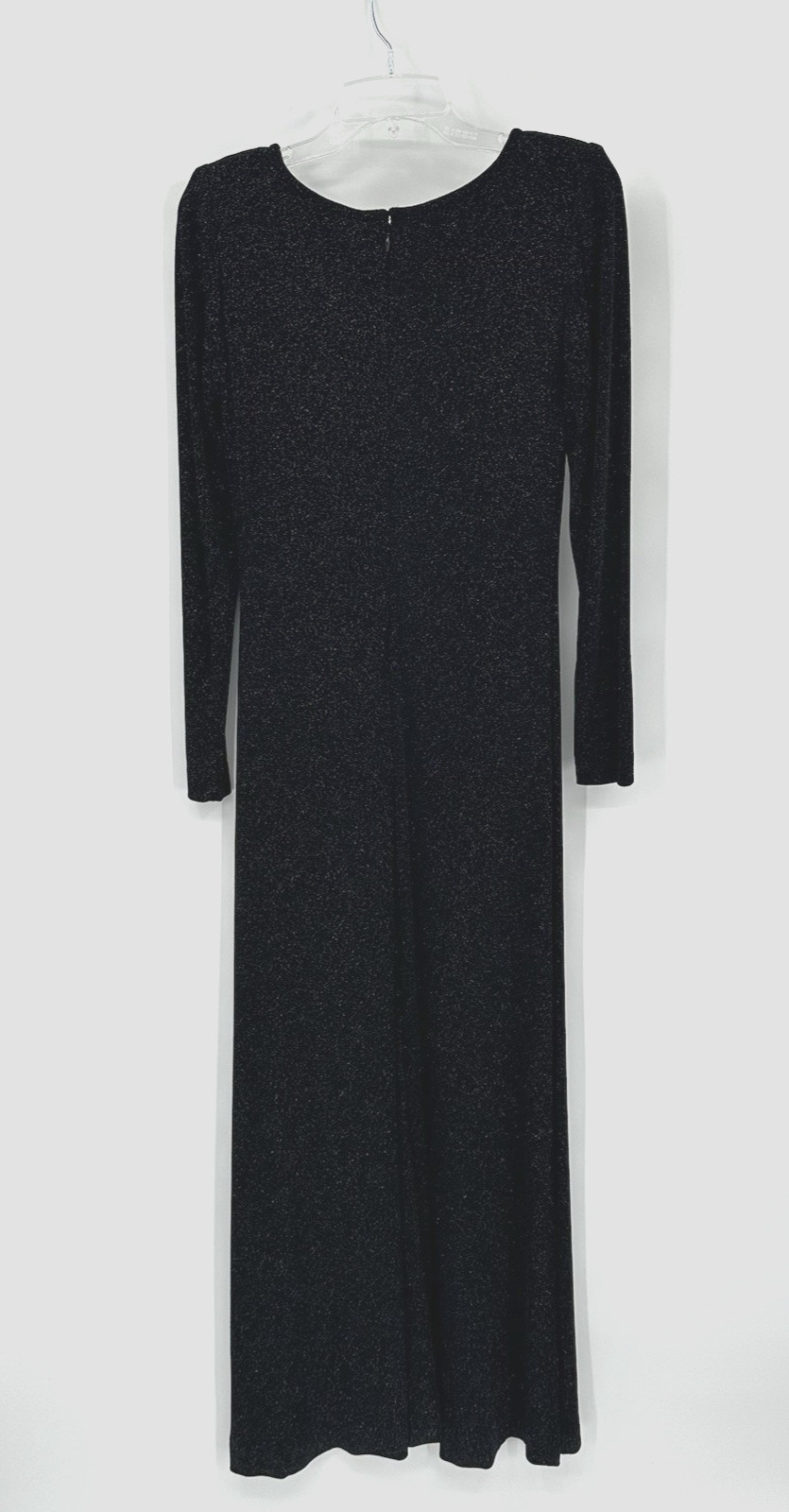 CACHE maxi dress black metallic sparkle S M party cocktail retro vintage 90s