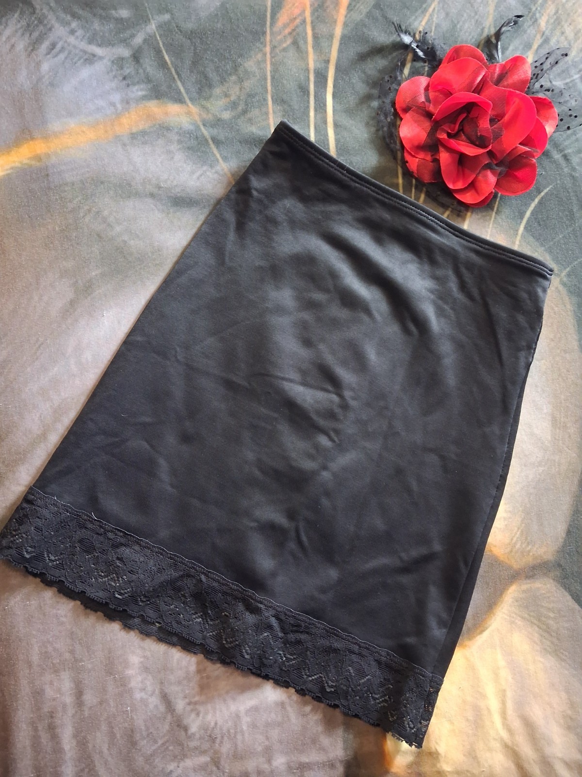 Vintage Body Slimmers By Nancy Ganz Small Black Lace Half Slip Vintage Shaper
