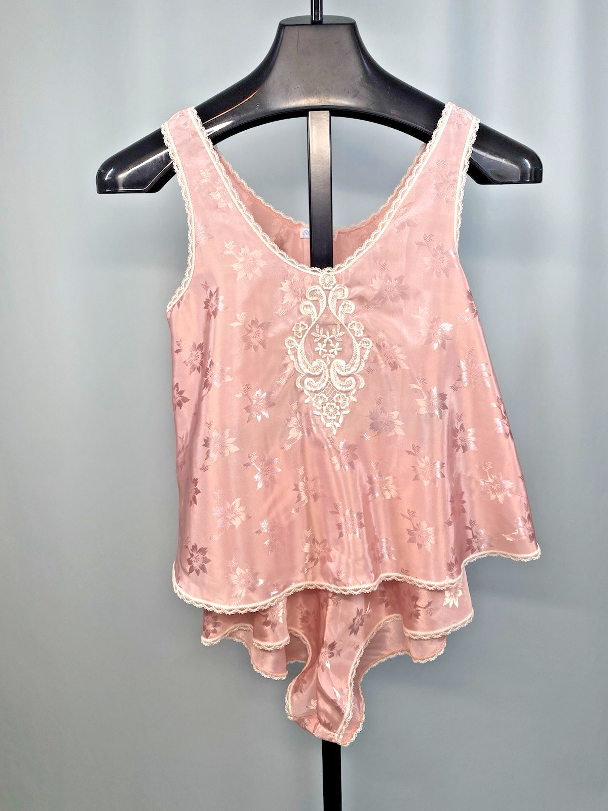 Vintage Camisole & Short Set SIZE SMALL pink tank lace SLEEP SOLUTIONS 90s Y2K