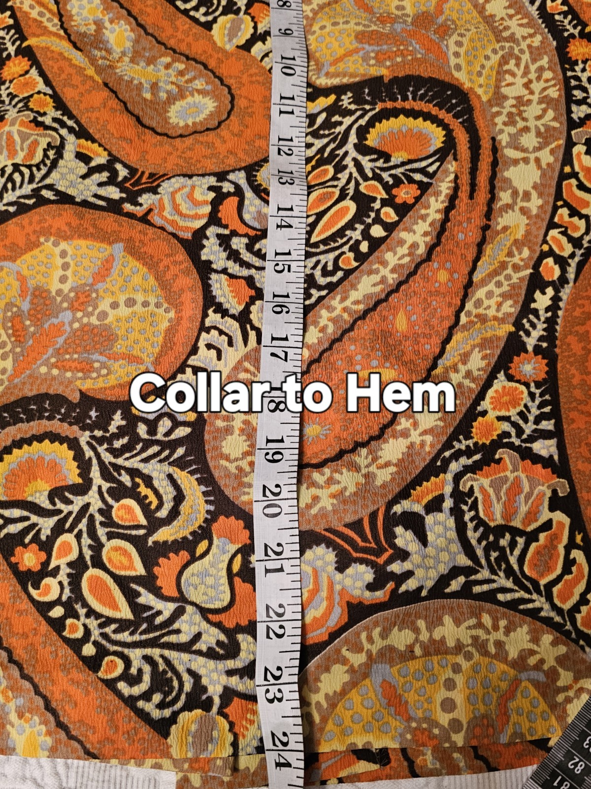 Vtg Graff Californiawear Psychedelic 60s 70s Mod Hippy Paisley Top M