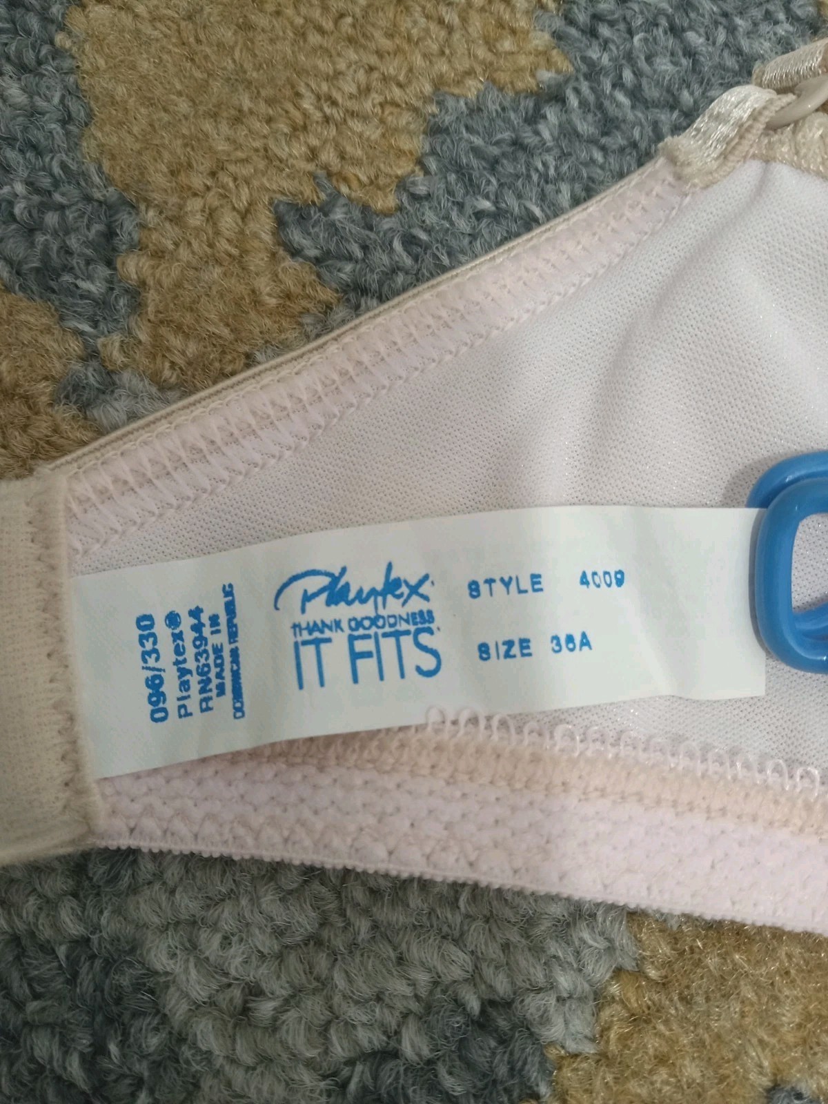 Vintage Playtex Double Vision 4009 Bra 36A Wireless Lined Ivory NOS *FLAW*