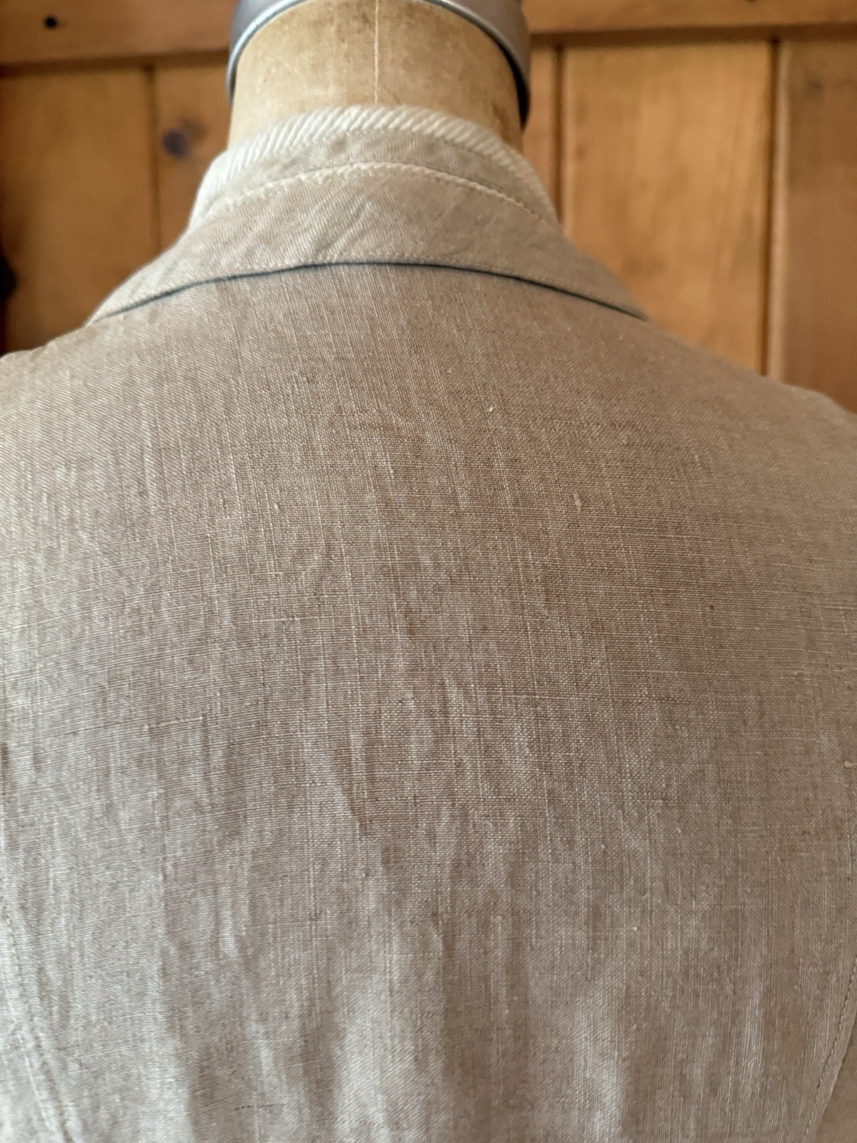 Antique Edwardian Linen Duster Coat Automobile Car Driving Black Glass Buttons