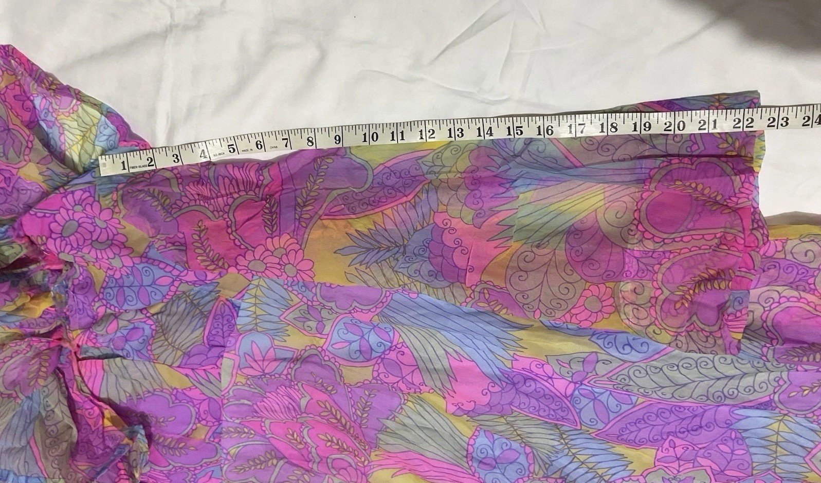 Vintage Bright Floral Maxi Dress Boho Psychedelic Handmade Ruffled
