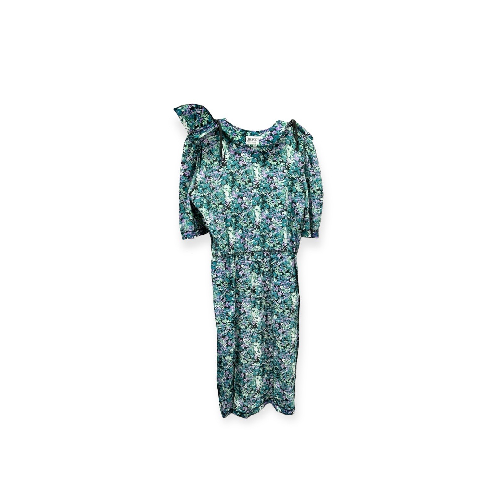 VTG AVANT GARDE RUFFLE NEW WAVE PARTY DRESS WHIMSICAL J.B.TOO OFFICE PRAIRIE