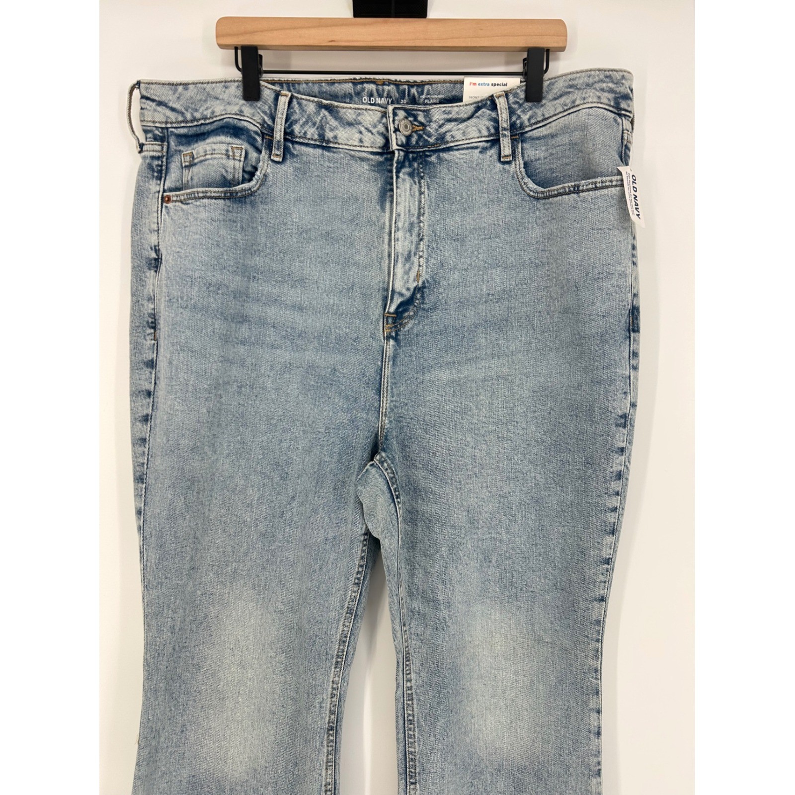 NWT-Old Navy Higher High Rise Flare Jeans Plus Size 20 Rita Side Hem Slit 876621