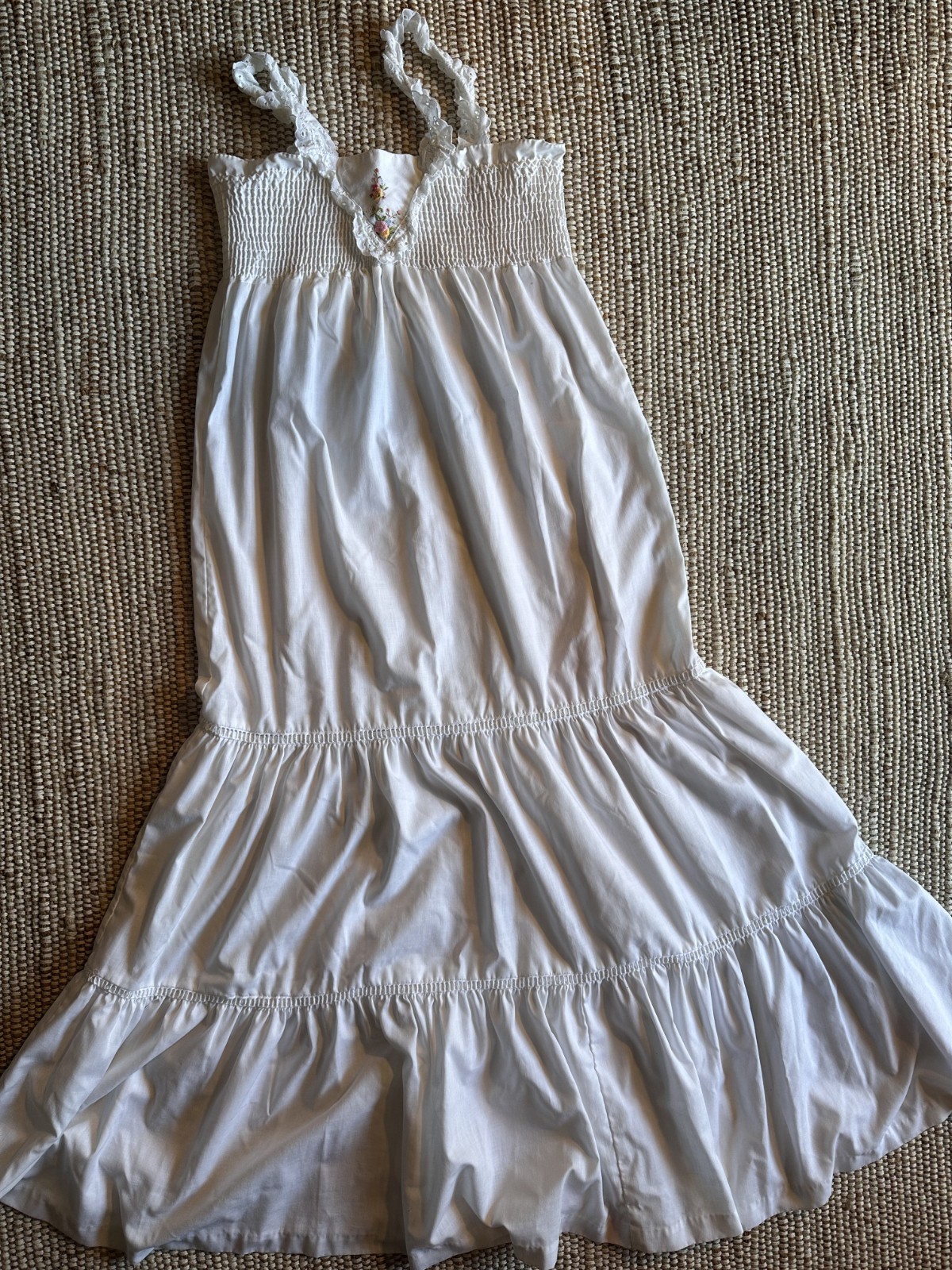 Vintage Young Edwardian By Arpeja maxi dress size medium flower embroidery