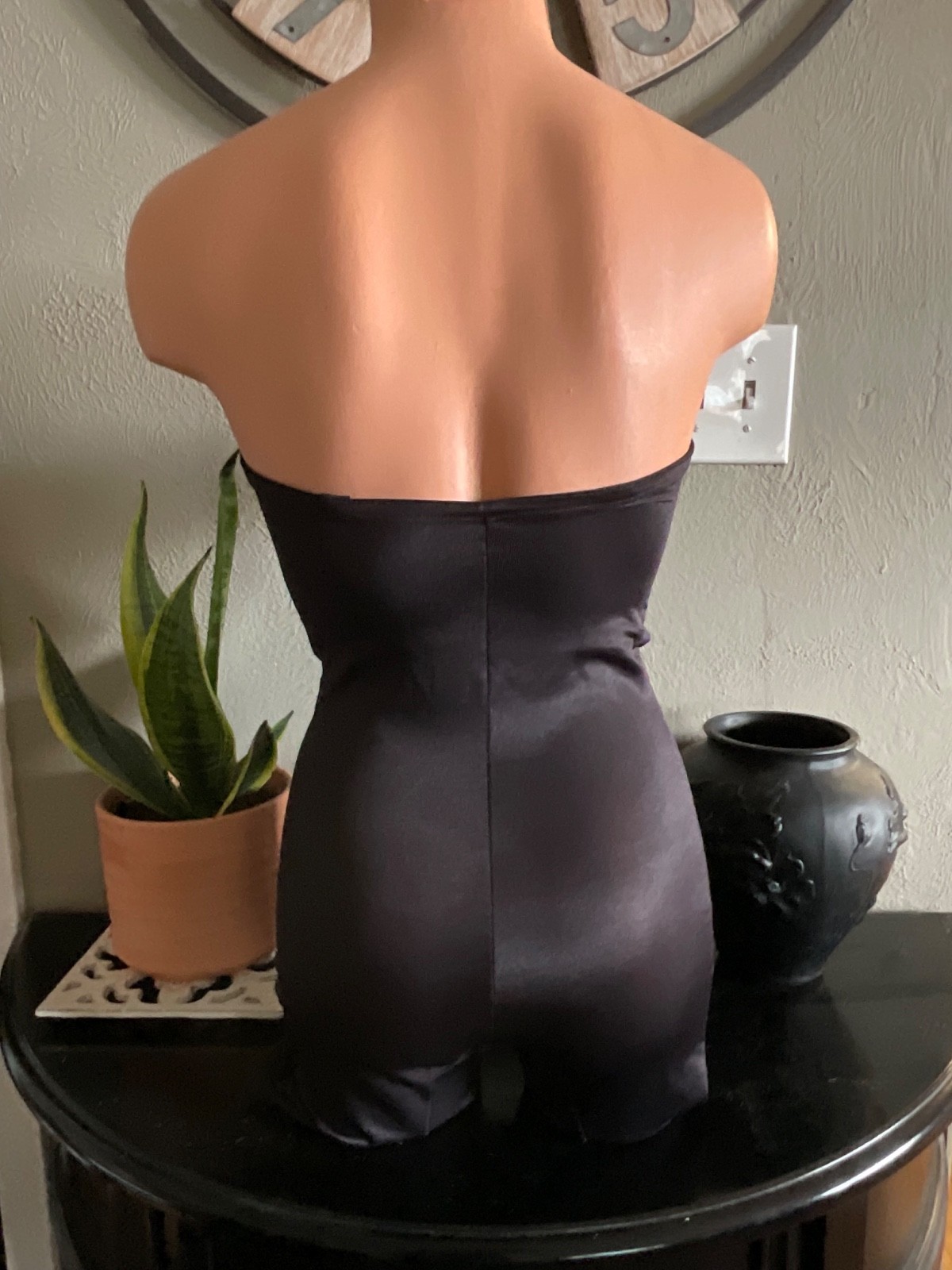 Vtg. Miraclesuit Black Strapless Girdle Corset All in One Girdle Open Gusset 36C