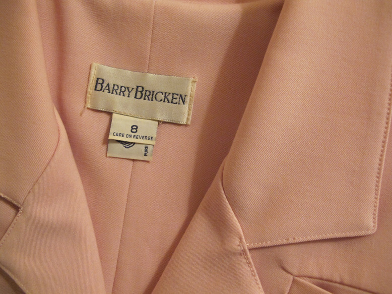 Nordstroms Dress~BARRY BRICKEN~REDUCED Vintage 80s~Ballet Pink Wool~SZ 8~FREE H