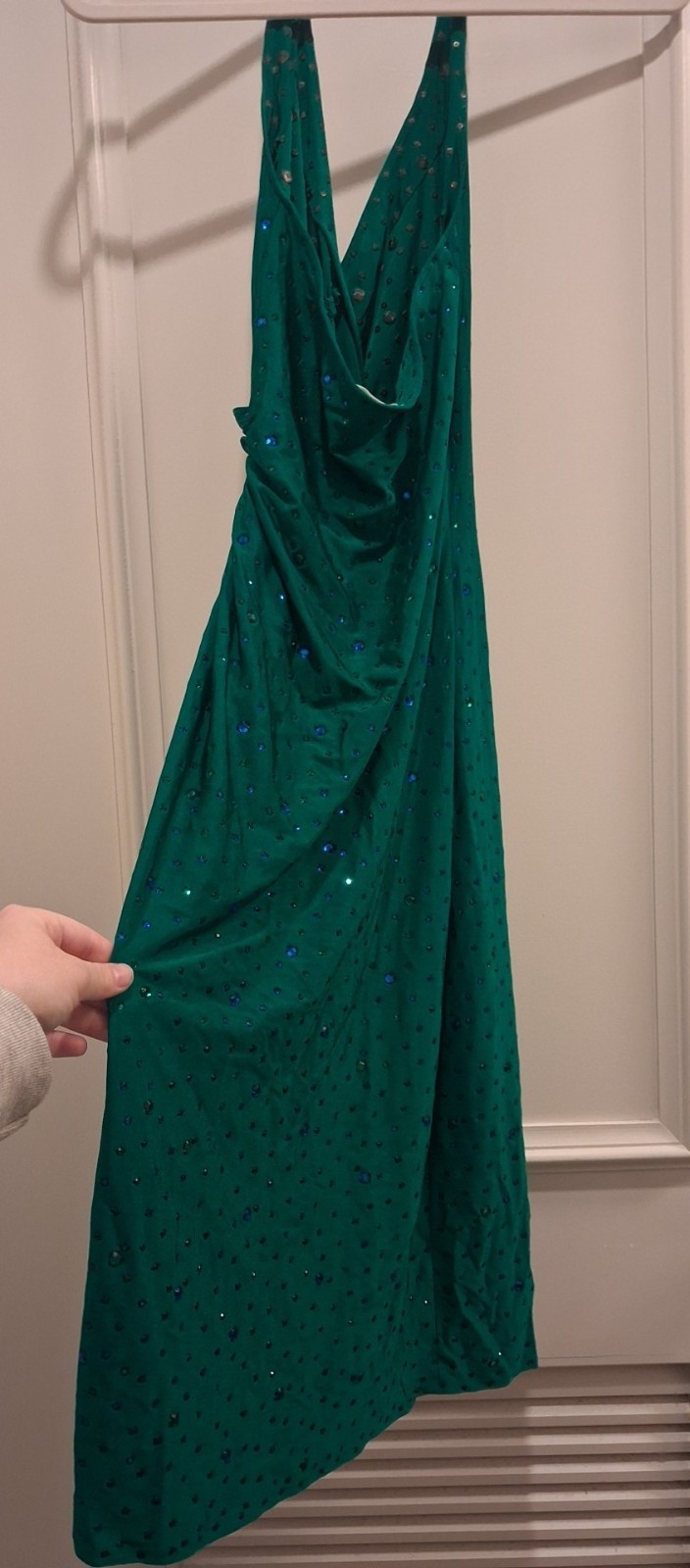 Vintage Lillie Rubin Green Sequin Cocktail Dress