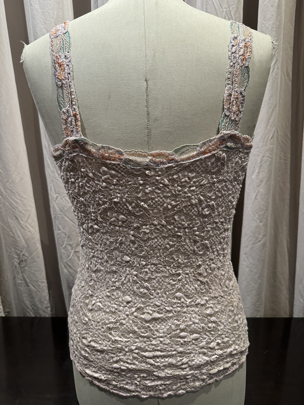 Vintage Ann Ferriday Stock Pucker Stretch Lace And Sequin Cami M